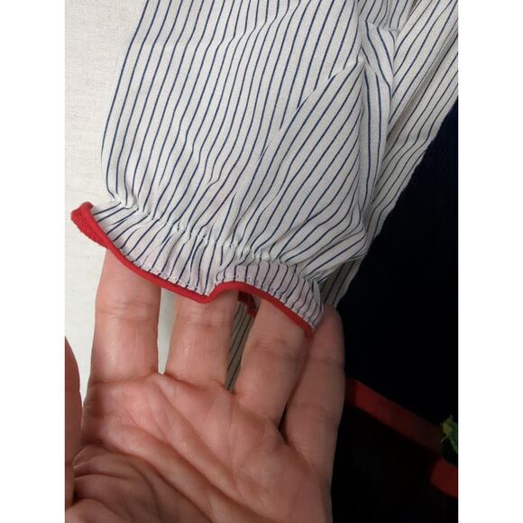 Baby Togs Vintage 80's Tulip Corduroy Pinafore Striped Dress 2 Piece 2T - Picture 6 of 11